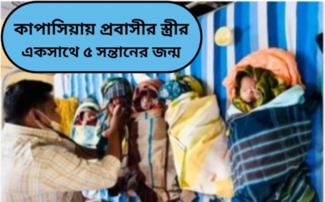 কাপাসিয়ায় প্রবাসীর স্ত্রীর একসাথে ৫ সন্তানের জন্ম