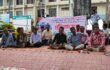 চাঁপাইনবাবগঞ্জে সাংবাদিকদের ওপর হামলার প্রতিবাদে বিক্ষোভ সভা