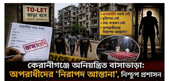 কেরানীগঞ্জে অনিয়ন্ত্রিত বাসাভাড়া: বাড়ছে অপরাধের শঙ্কা